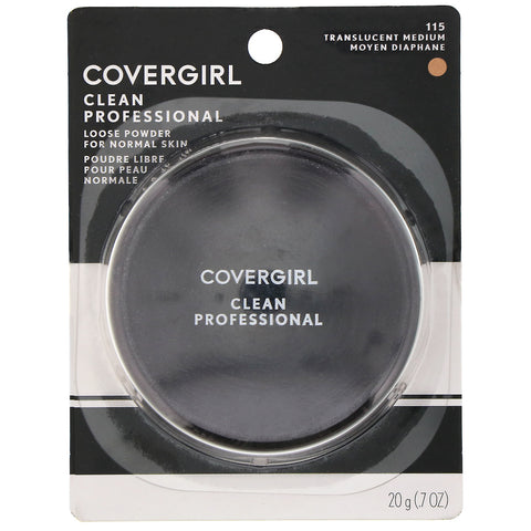 Covergirl, Clean Professional, Polvos sueltos, 115 Medio translúcido, 20 g (0,7 oz)