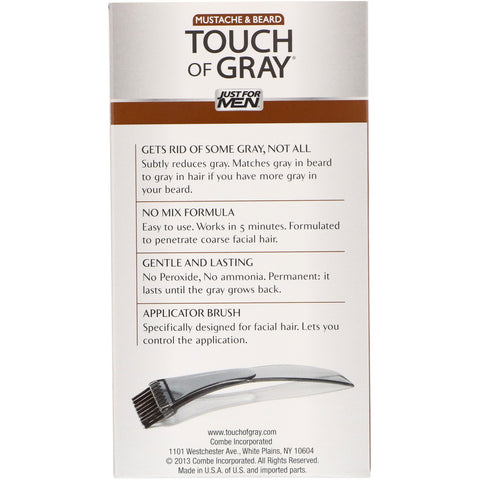 Just for Men, Touch of Gray, Mustache & Beard, Light & Medium Brown B-25/35, 1 Multiple Application Kit