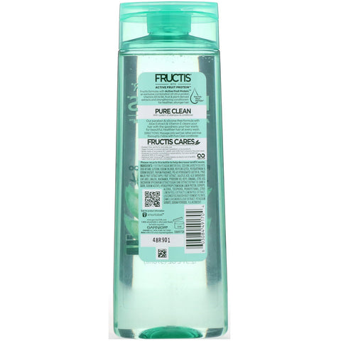 Garnier, Fructis, Pure Clean, styrkende shampoo med aloe, 12,5 fl oz (370 ml)