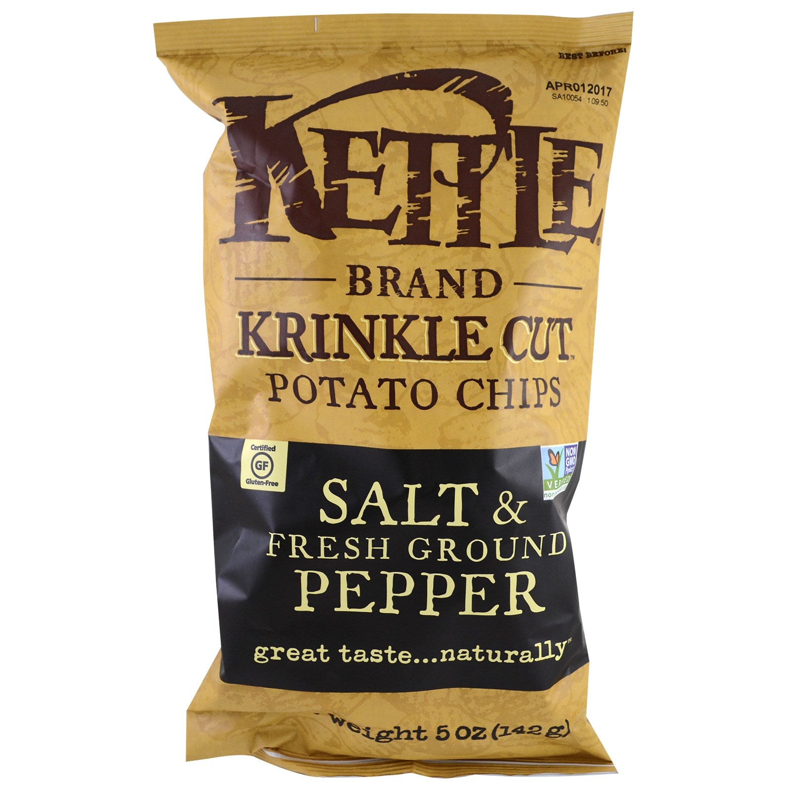 Kettle Foods, Potato Chips, Salt & Fresh Ground Pepper, 5 oz (142 g)