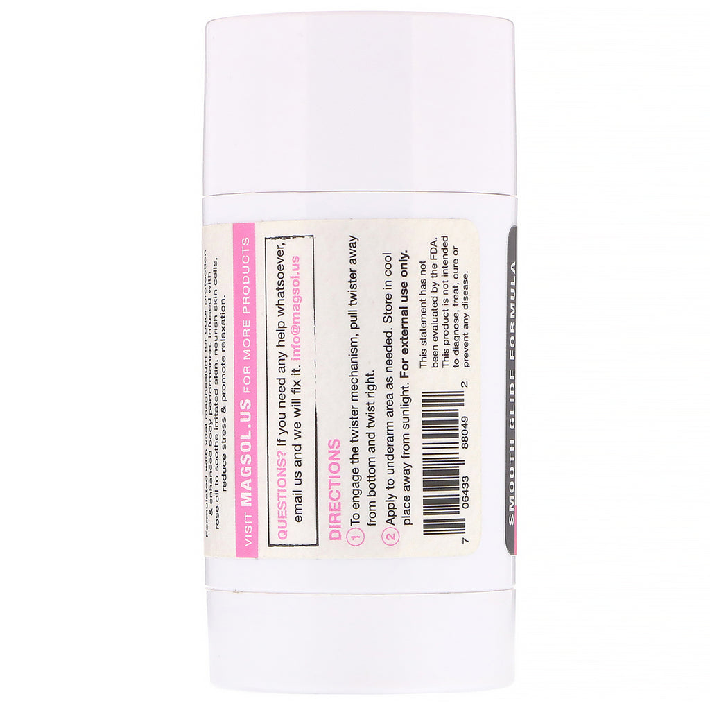 Magsol, Desodorante de magnesio, rosa, 80 g (2,8 oz)