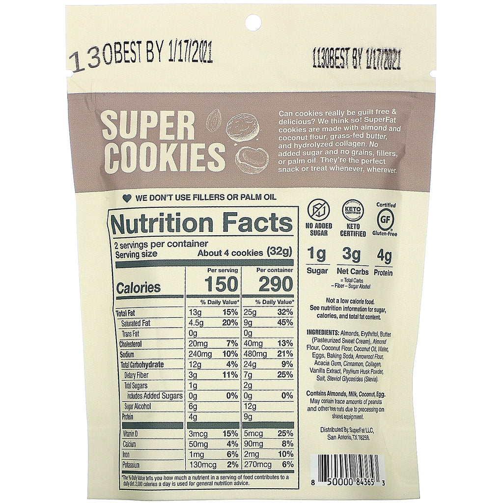 SuperFat, Keto Cookie Bites, Snickerdoodle, 2,25 oz (64 g)