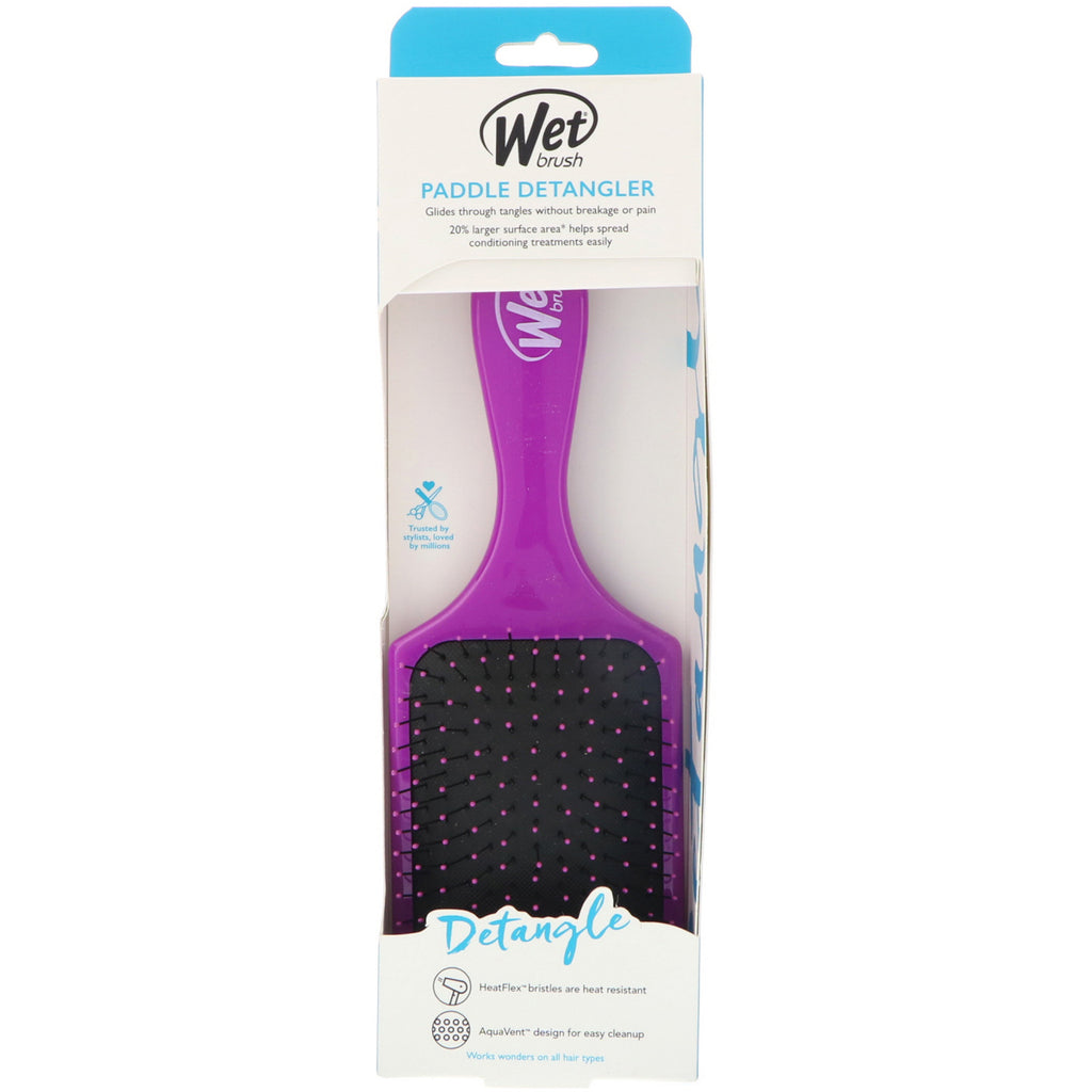 Wet Brush, Paddle Detangler Brush, Detangle, Lilla, 1 børste