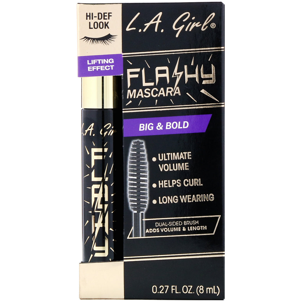 LA Girl, Flashy Mascara, Jet Black, 0,27 fl oz (8 ml)