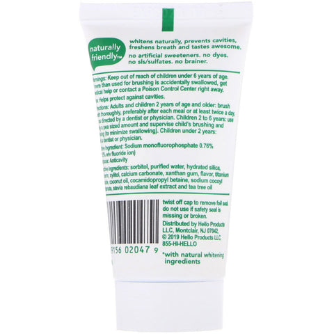 Hej, naturligt blegende fluortandpasta, Farm Grown Mint, 1 oz (28,3 g)