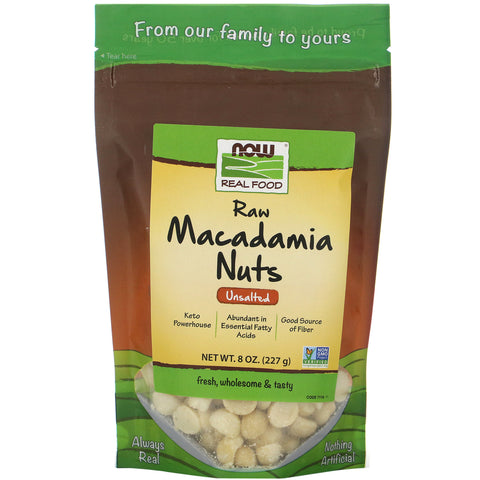 Now Foods, Real Food, Raw Macadamia Nuts, Unsalted, 8 oz (227 g)