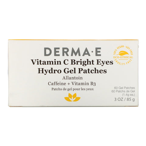 Derma E, Parches de hidrogel con vitamina C para ojos brillantes, 60 parches, 3 oz (85 g)