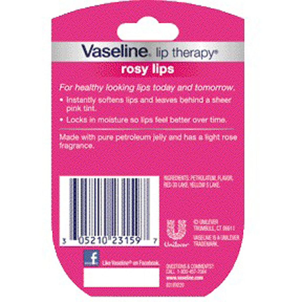 Vaselina, Lip Therapy, Bálsamo labial rosado, 7 g (0,25 oz)