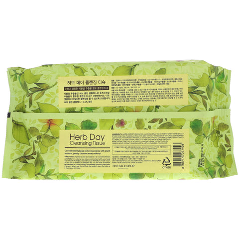 The Face Shop, Herb Day Cleansing Tissue, 70 ark