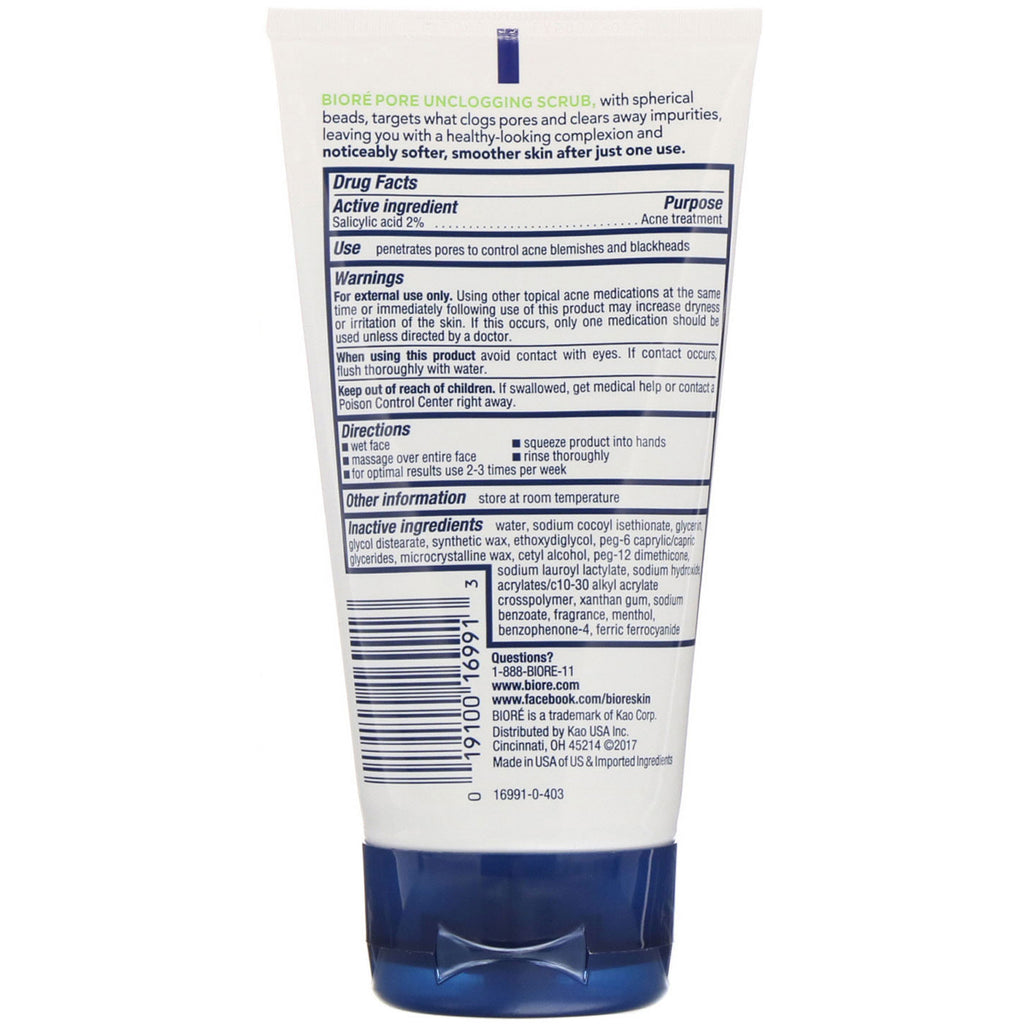 Biore, Exfoliante para destapar los poros, 5 oz (141 g)