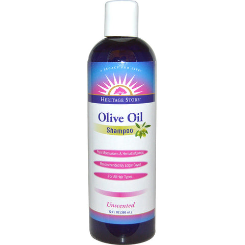 Heritage Store, Olive Oil Shampoo, Unscented, 12 fl oz (360 ml)