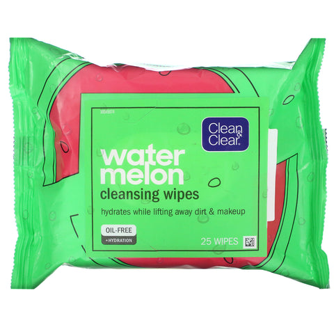 Clean & Clear, Watermelon Cleansing Wipes, 25 Wipes