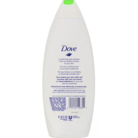 Dove, Go Fresh, gel de baño, pepino y té verde, 22 fl oz (650 ml)
