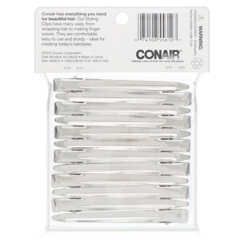 Conair, Versatile Clips Stay in Place, 12 Styling Clips