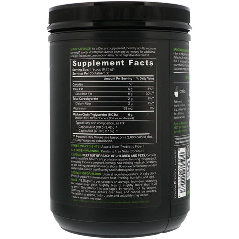 Sports Research, Aceite MCT en polvo con fibra prebiótica, sin sabor, 8,73 oz (247,5 g)