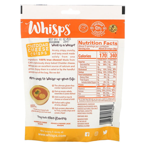 Whisps, Cheddar Cheese Crisps, 2,12 oz (60 g)