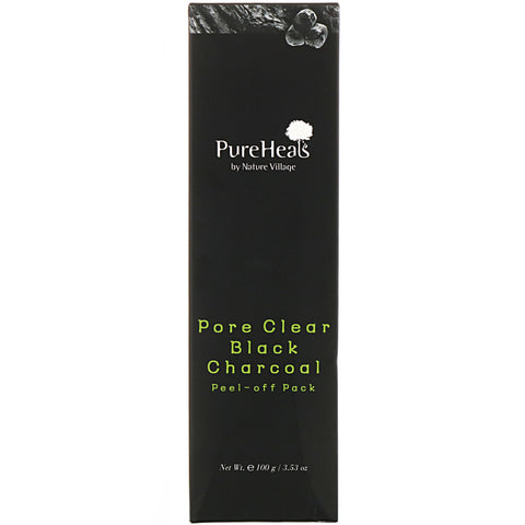 PureHeals, Carbón negro transparente para poros, paquete despegable, 3,53 oz (100 g)