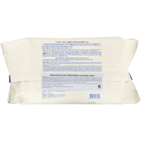 Skinfood, Ris Daily Brightening Cleansing Tissue, 80 ark, 12,84 fl oz (380 ml)