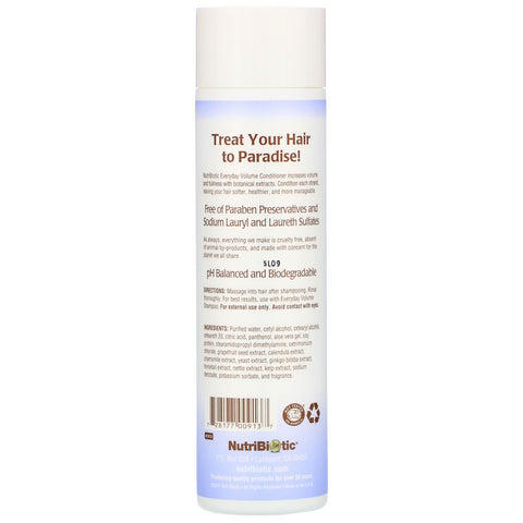 NutriBiotic, Everyday Volume Conditioner, Paradise Rain, 10 fl oz (296 ml)