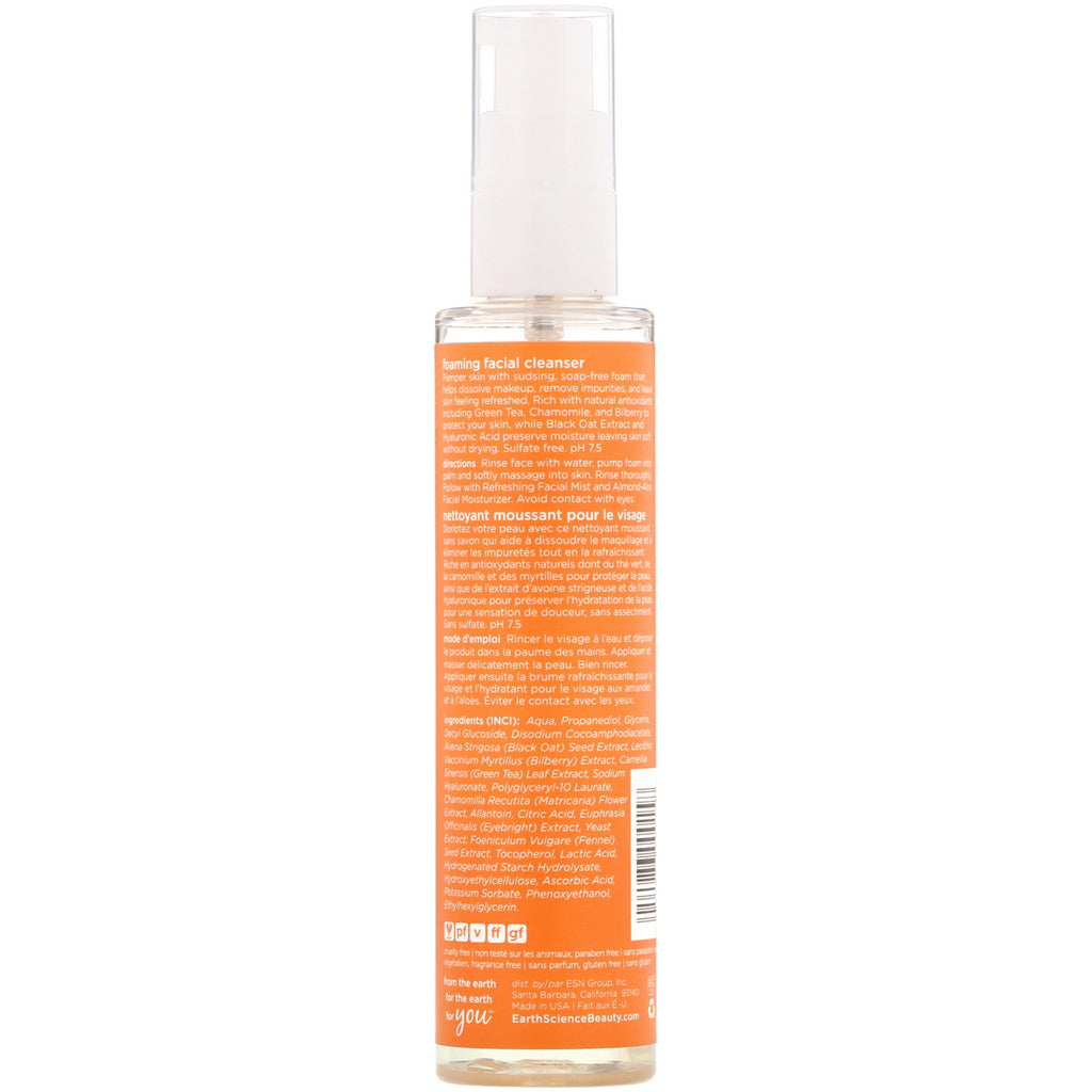 Earth Science, Limpiador facial en espuma, 6 fl oz (177 ml)