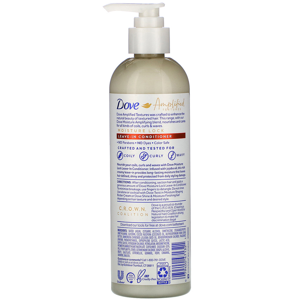 Dove, Amplified Textures, Moisture Lock Leave-In Conditioner, 11.5 fl oz (340 ml)