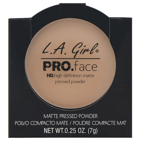 LA Girl, Polvo compacto mate Pro Face HD, beige medio, 7 g (0,25 oz)