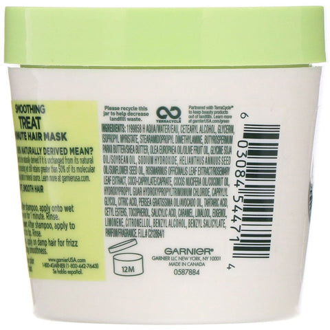 Garnier, Fructis, Smoothing Treat, 1 Minute Hair Mask + Avocado Extract, 3.4 fl oz (100 ml)