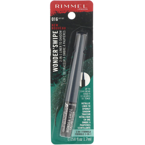 Rimmel London, Wonder'Swipe 2-in-1 Liner to Shadow, 016 Out Out, 0,058 fl oz (1,7 ml)