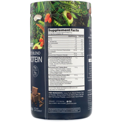 PlantFusion, Mezcla completa de cetogénica vegetal, 1:1 de grasas + proteínas, rico chocolate, 11,11 oz (315 g)