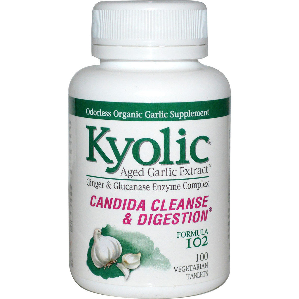 Kyolic, Aged Garlic Extract, Candida Cleanse & Digestion, Formula 102, 100 Vegetarian Tablets