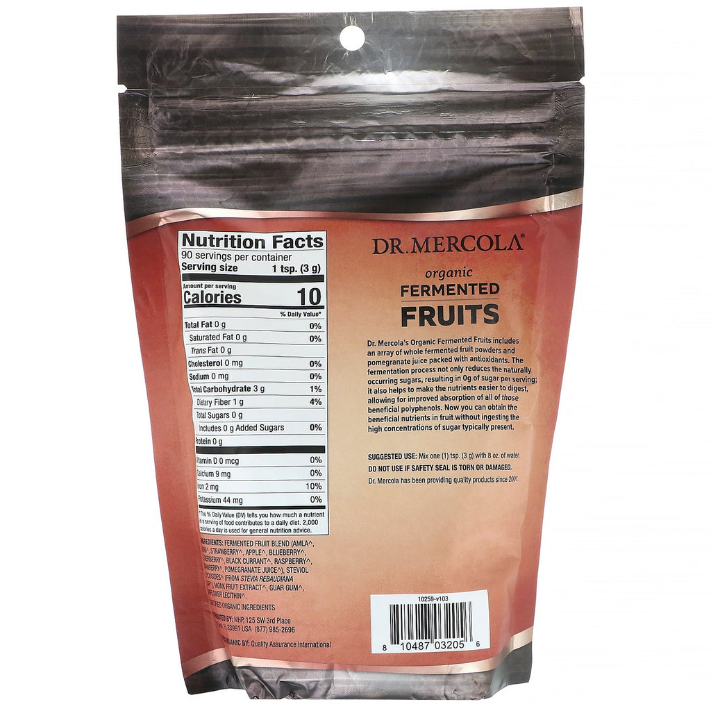Dr. Mercola, Frutas fermentadas, 9,5 oz (270 g)