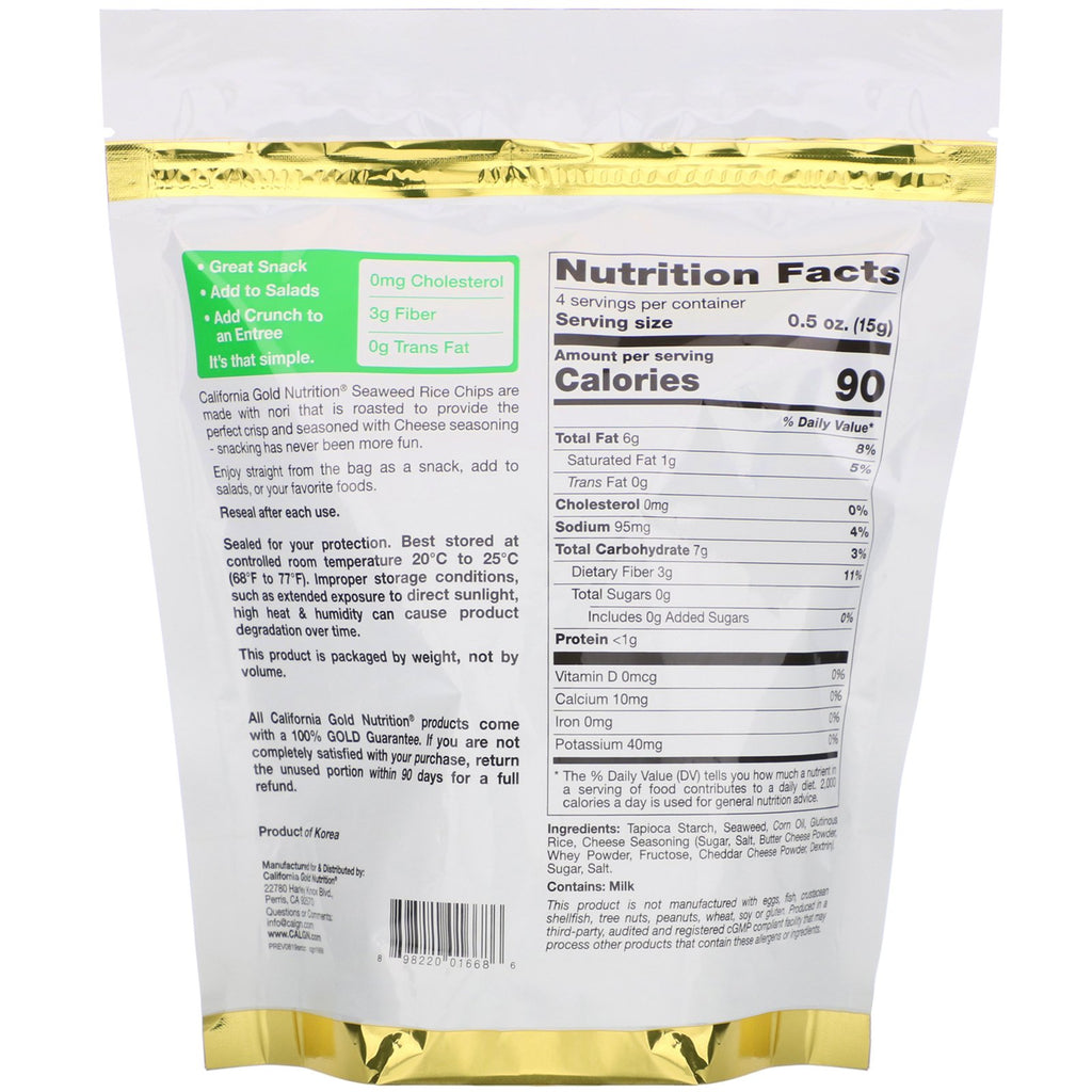 California Gold Nutrition, tangrischips, ost, 2 oz (60 g)