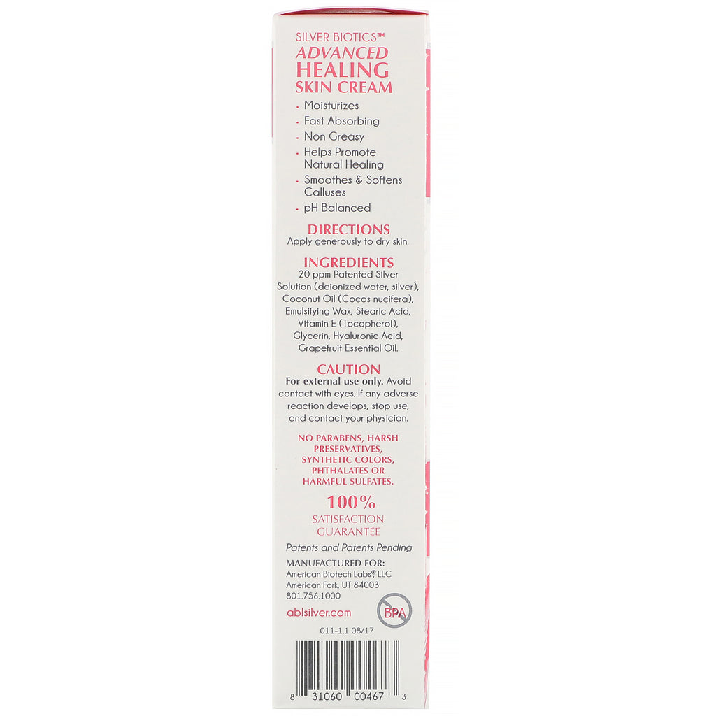American Biotech Labs, Advanced Healing Skin Cream, Natural Grapefruit Duft, 1,2 oz (34 g)