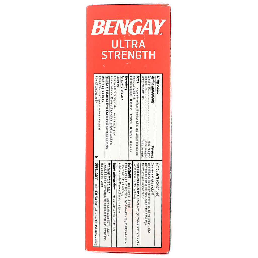 Bengay, Crema analgésica tópica, ultrafuerte, 4 oz (113 g)