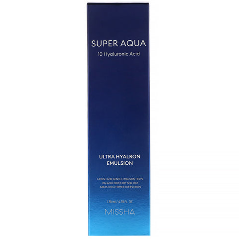 Missha, Super Aqua, Emulsión Ultra Hyalron, 4,39 fl oz (130 ml)