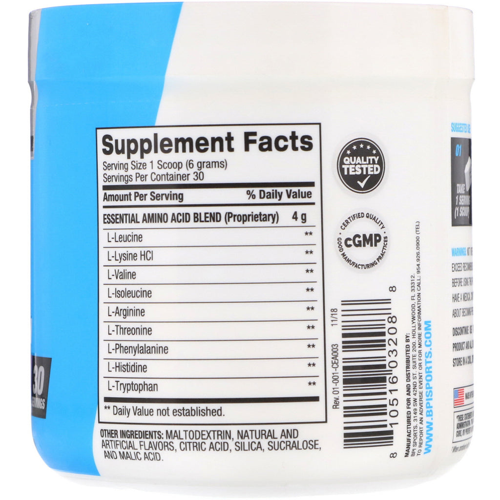 BPI Sports, Clinical Essential Aminos, Sour Candy, 6,35 oz (180 g)
