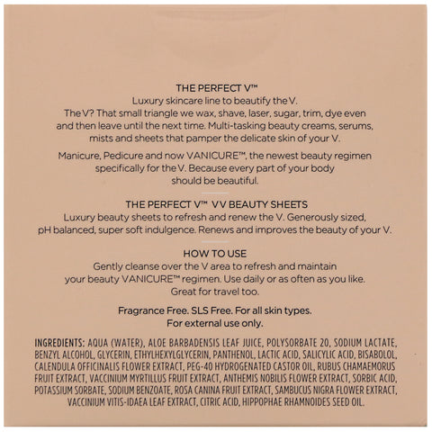 The Perfect V, VV Beauty Sheets, 14 hojas, 0,063 fl oz (1,92 ml)