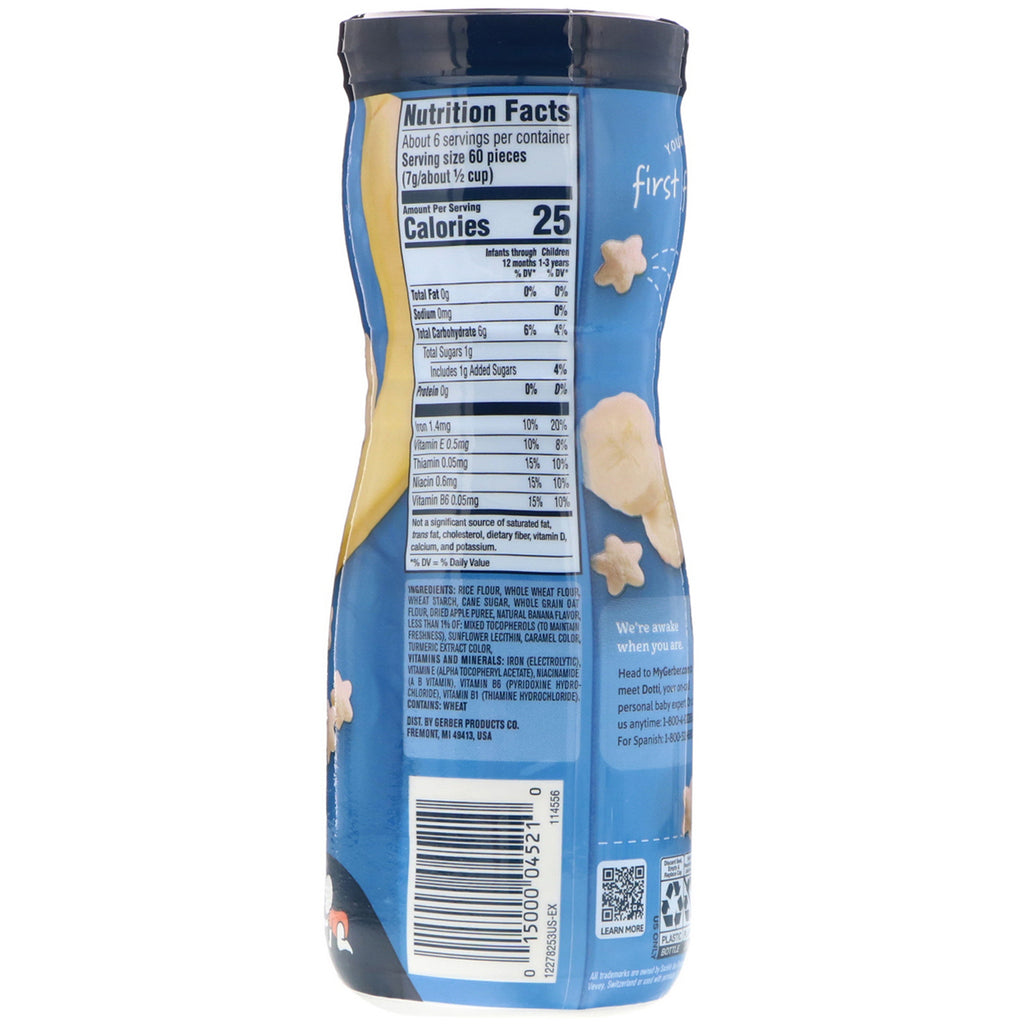 Gerber, Puffs Cereal Snack, 8+ måneder, Banan, 1,48 oz (42 g)