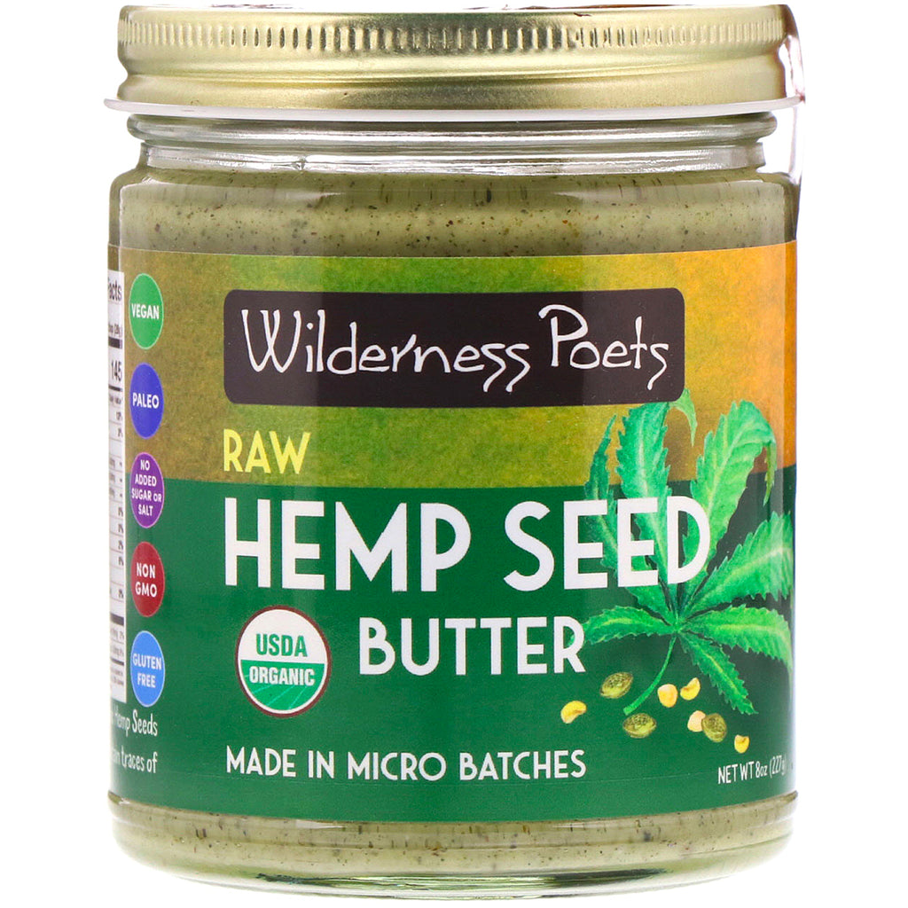 Wilderness Poets, Organic Raw Hemp Seed Butter, 8 oz (227 g)