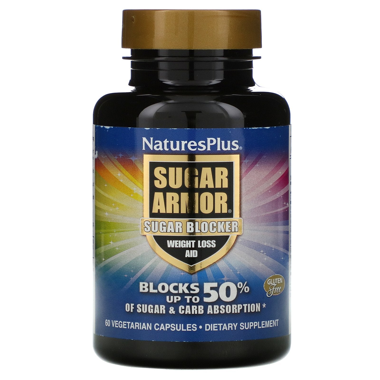 Nature's Plus, Sugar Armor, Sugar Blocker, Weight Loss Aid, 60 Vegetarian Capsules