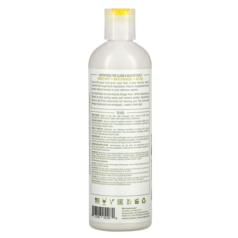 Frisk kronblad, Total Detox Shampoo, Ingefærrod, Hvidt Trækul, Matcha, 12 fl oz (355 ml)