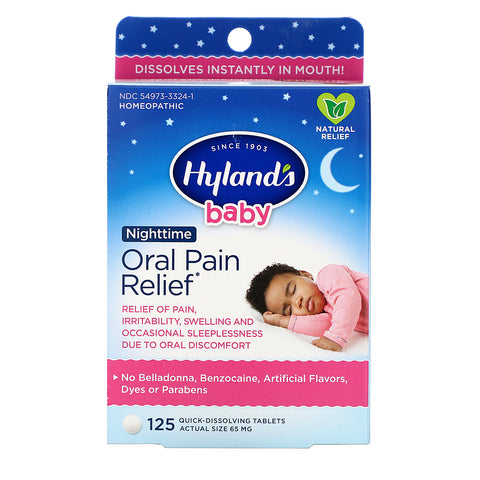 Hyland's, Baby, Oral Pain Relief Nighttime, 125 Quick-Dissolving Tablets