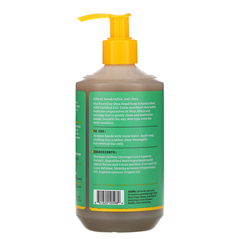 Alaffia, Karité para uso diario, jabón para manos, hormigueo de menta, 354 ml (12 oz. líq.)