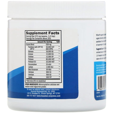 Houston Enzymes, TriEnza en polvo, 115 g