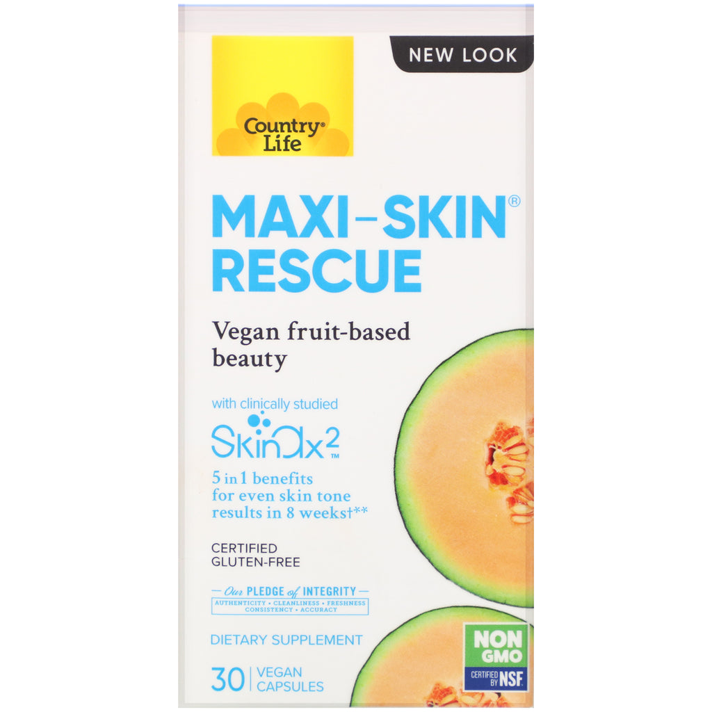 Country Life, Maxi-Skin Rescue, 30 cápsulas veganas
