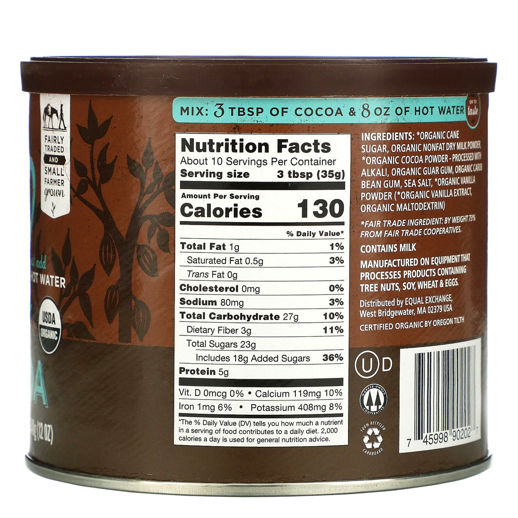 Equal Exchange, varm kakao, 12 oz (340 g)