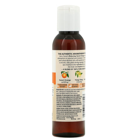 Aura Cacia, Aceite corporal de aromaterapia, Naranja dulce relajante, 4 fl oz (118 ml)