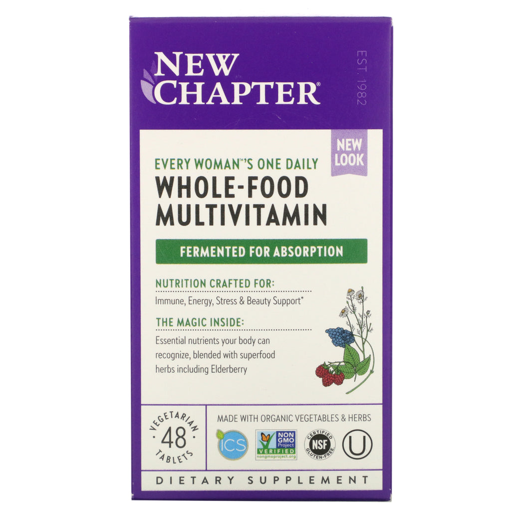 New Chapter, Every Woman's One Daily Whole-Food Multivitamin, 48 Vegetarian Tablets