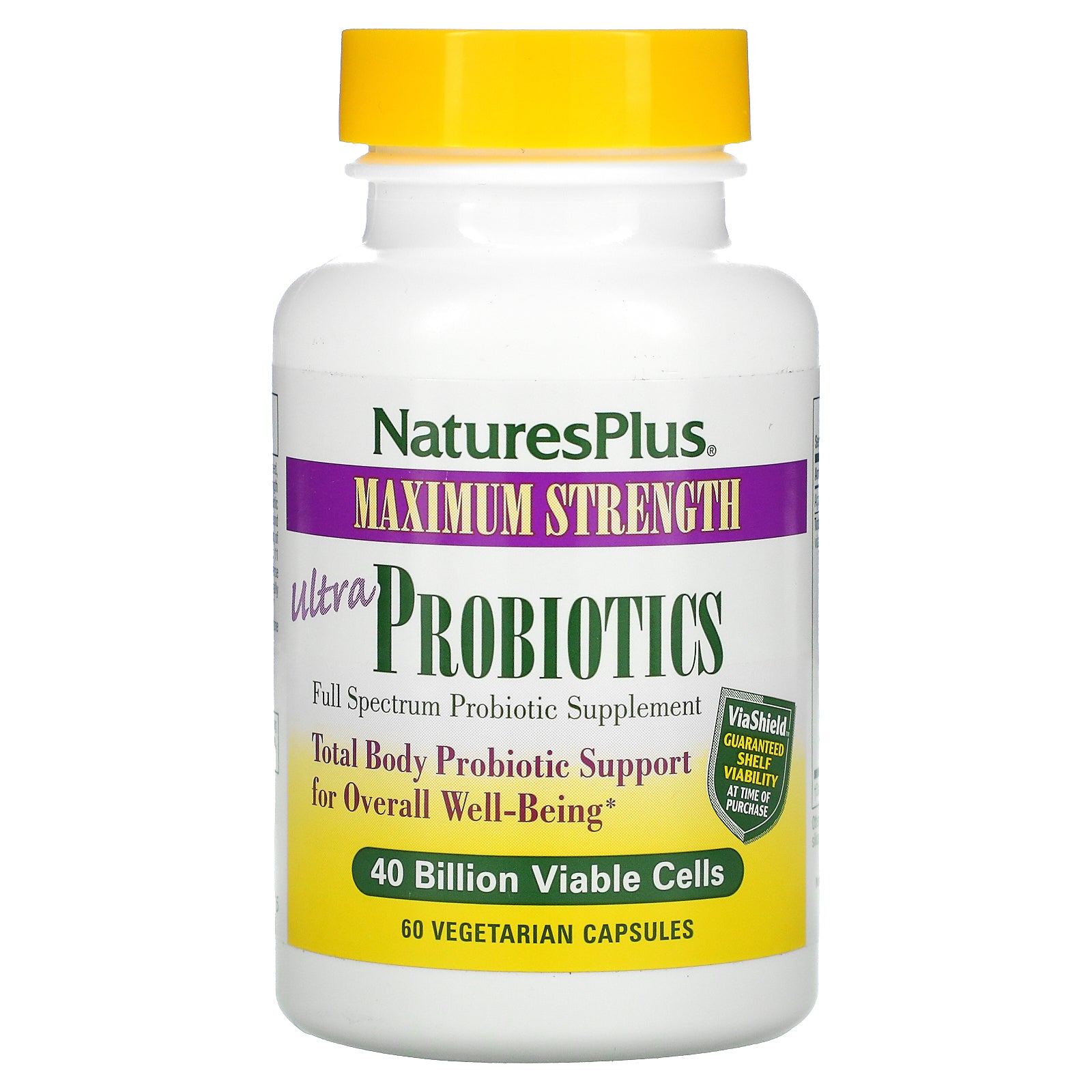 Nature's Plus, Ultra Probiotics, Maximum Strength, 40 Billion, 60 Vegetarian Capsules
