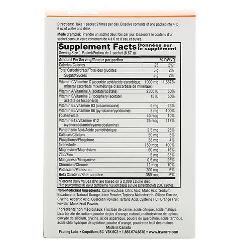 Ener-C, vitamina C, mezcla de bebidas multivitamínicas, naranja, 30 paquetes, 9,2 oz (260,1 g)
